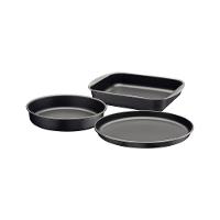 Jogo De Assadeiras Brasil Em Alumínio Com Antiaderente Interno E Externo Grafite 3pçs - Tramontina - 1