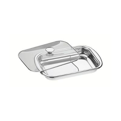 Assadeira Cosmos Retangular Inox Com Tampa De Vidro 39cm 3,2 L - Tramontina