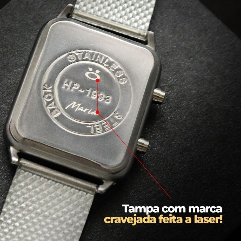 2 Relogio Feminino Digital Aço Inox + Oculos Sol + Caixa Preto  Rose Rosa Qualidade Premium - 2