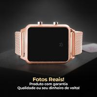 2 Relogio Feminino Digital Aço Inox + Oculos Sol + Caixa Preto  Rose Rosa Qualidade Premium - 7