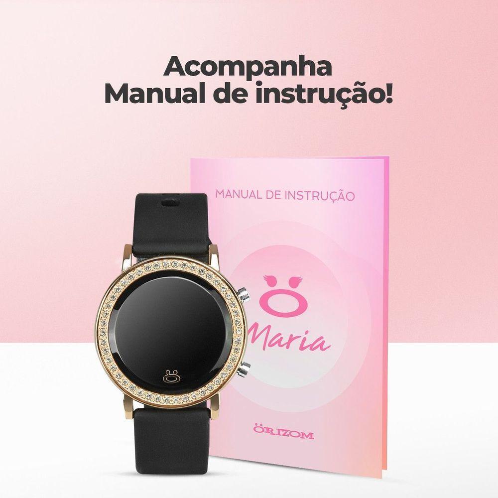 Relogio Feminino Digital Dourado Led Aço Inox Redondo Premium Moda Presente Casual Ajustavel Led - 6