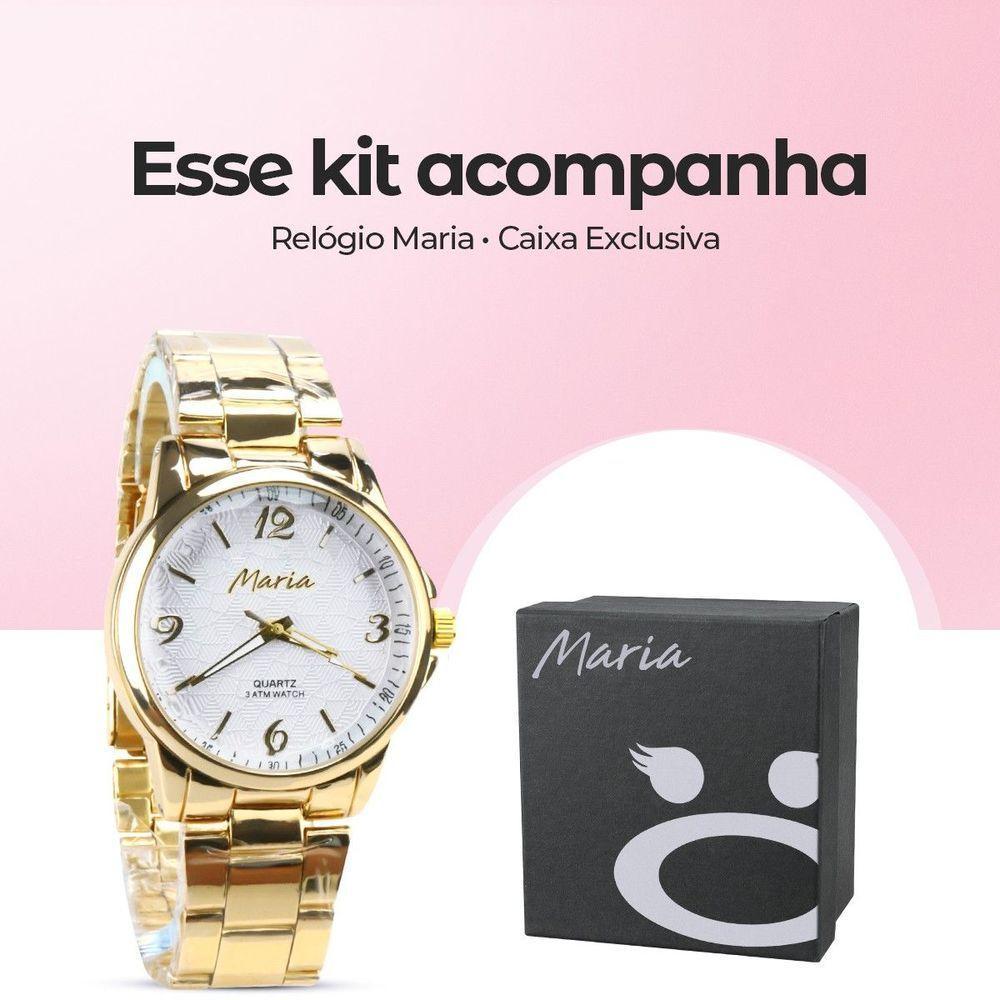 Relógio Feminino Dourado Aço Inox Qualidade Premium + Caixa Analogico Casual Dourado Presente Moda - 3