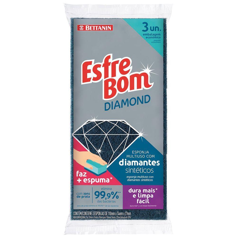 Pack De Esponjas Diamond Esfrebom 3un - Bettanin - 1