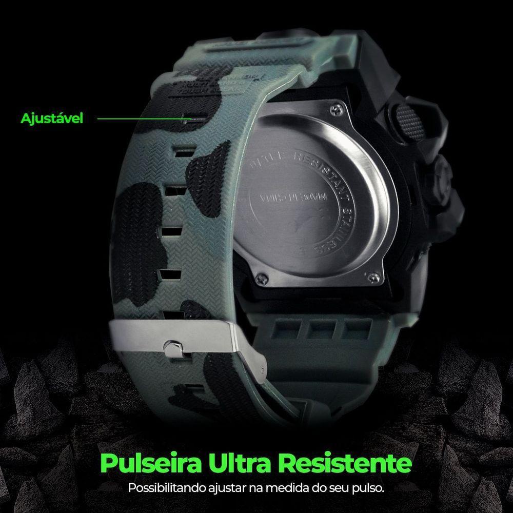Relogio Masculino Prova Dagua Digital + Oculos Sol + Caixa Silicone Presente Pulseira Ajustavel - 5