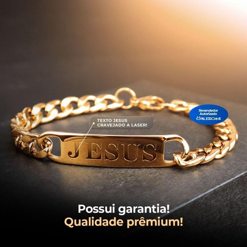Relogio Masculino Banhado Aço Inoxidavel Pulseira Jesus Pesado Social Religioso Qualidade Premium - 6