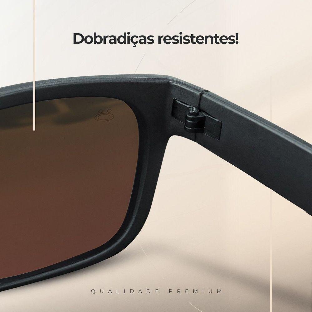 Oculos Masculino Marrom + Proteção Uv + Verão Armação Marrom Casual Social Qualidade Premium - 5