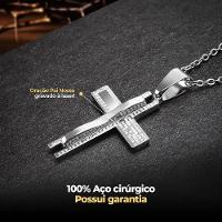 Relogio Masculino Aço Inox + Caixa Pingente Cruz Social Silicone Ajustavel Casual Cordao Relogio - 5