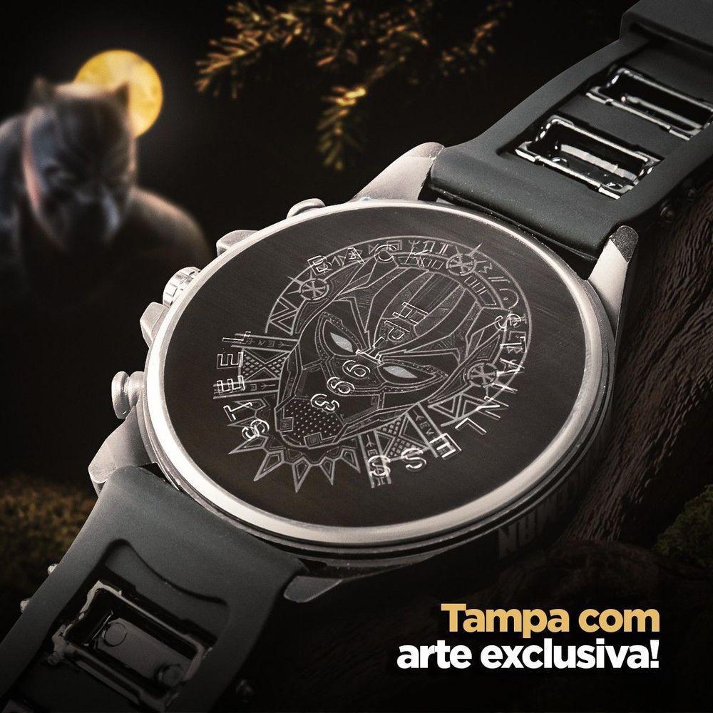 Relogio Masculino Pantera Aço Inox Preto + Cordão Corrente Analogico Presente Casual  Social - 2