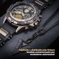 Relogio Masculino Pantera Aço Inox Preto + Cordão Corrente Analogico Presente Casual  Social - 9
