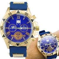 Relogio Masculino Dourado Aço Inox Silicone Thor Banhado Qualidade Premium Casual Pulseira Ajustavel - 1