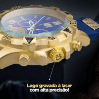 Relogio Masculino Dourado Aço Inox Silicone Thor Banhado Qualidade Premium Casual Pulseira Ajustavel