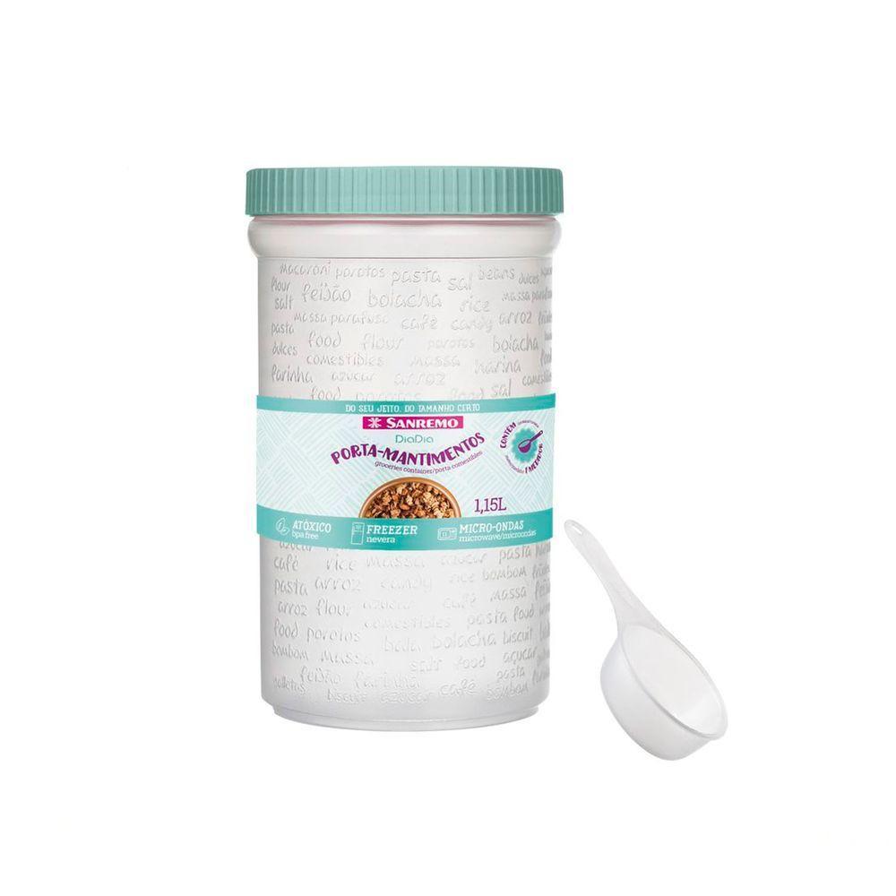 Porta Mantimentos Plástico Com Medidor Diadia Verde 1l - Sanremo - 1
