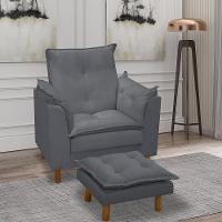 Poltrona De Amamentação Com Puff Isabella Bellamado Cor:cinza - 2