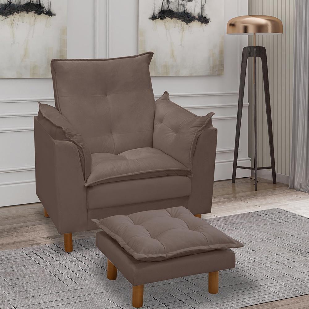 Poltrona De Amamentação Com Puff Isabella Bellamado Cor:marrom - 2