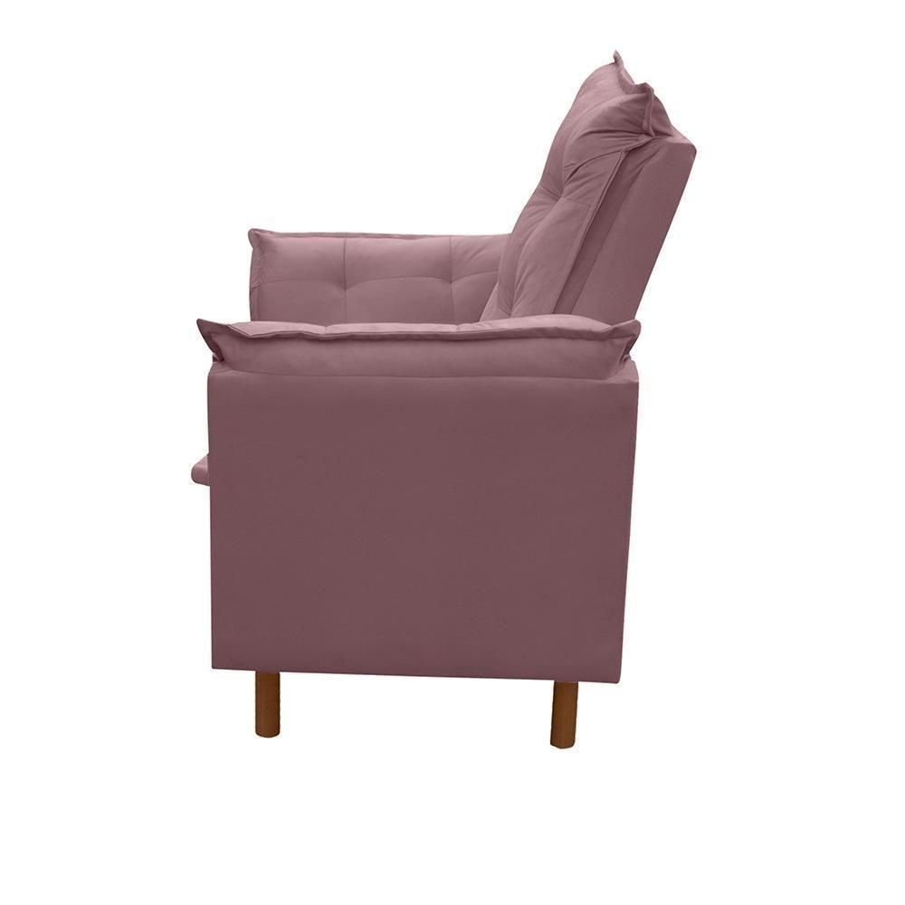 Poltrona De Amamentação Com Puff Isabella Bellamado Cor:rose - 4