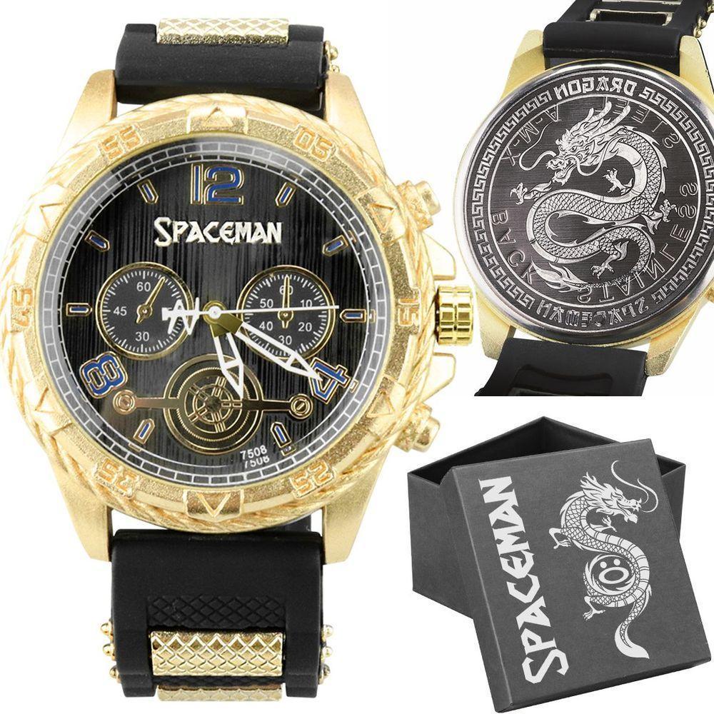 Relogio  Dourado Aço Inox Masculino Grande + Caixa Casual Pulseira Ajustavel Social Silicone - 1