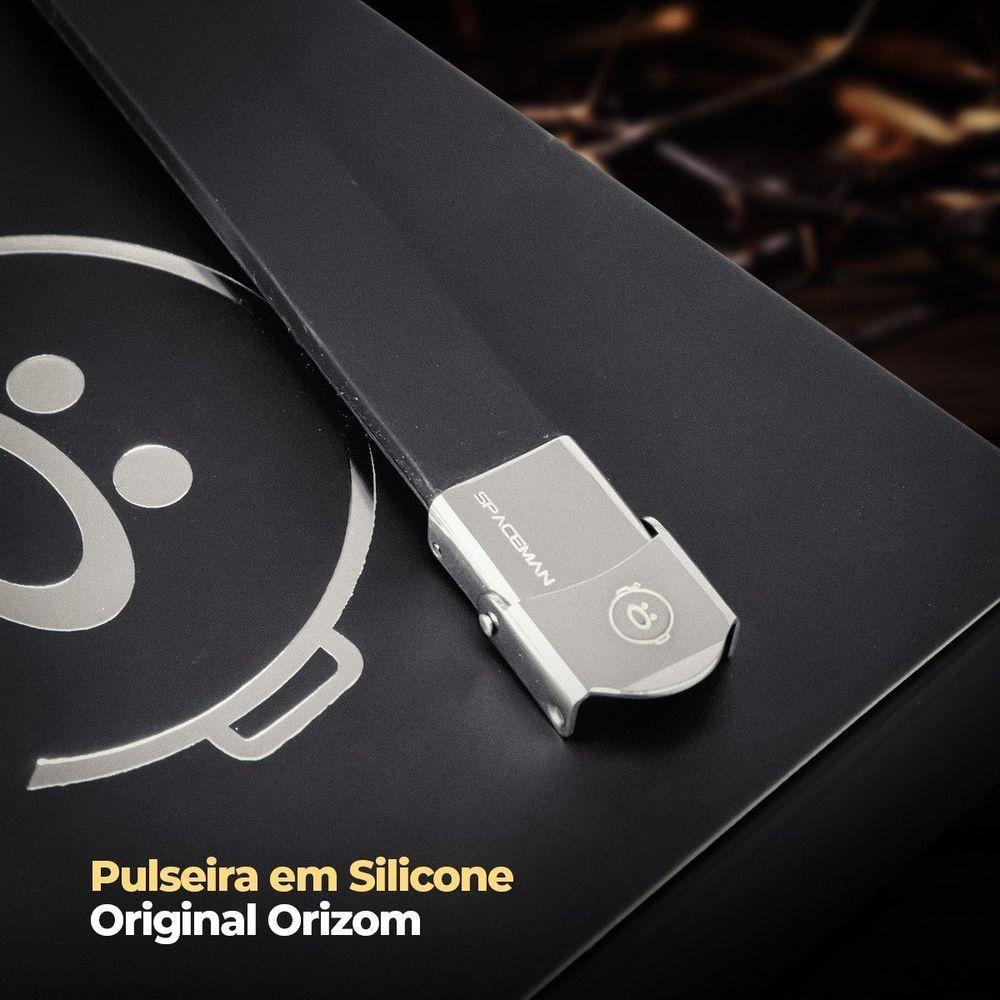 Pulseira Masculina Prata Placa Aço Inox Pai Nosso + Caixa Casual  Presente Ajustavel Social - 4