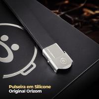 Pulseira Masculina Prata Placa Aço Inox Pai Nosso + Caixa Casual  Presente Ajustavel Social