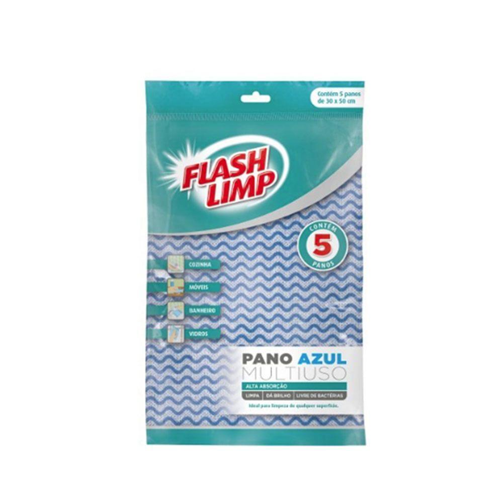Pano Multiuso Azul 5 Pçs - Flashlimp - 1