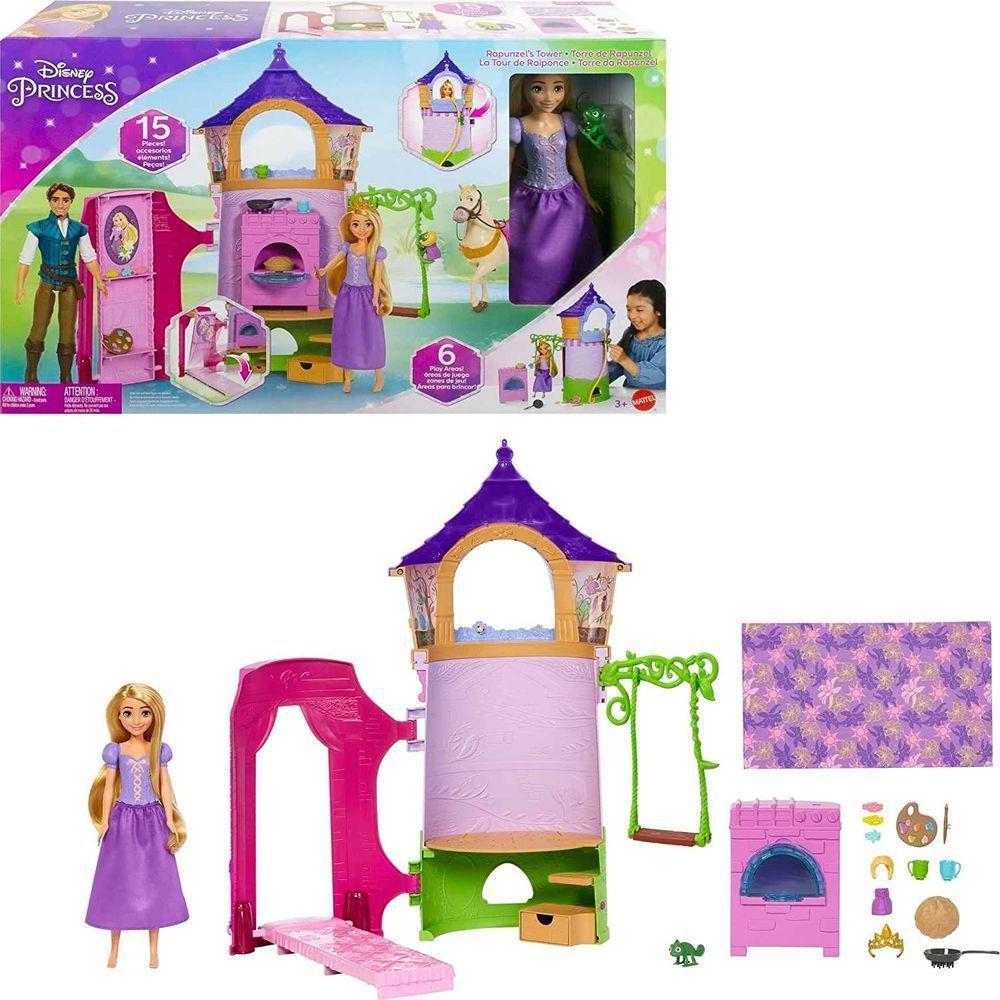Disney Princesa Torre Da Rapunzel Com Boneca - Mattel Hlw30 - 1