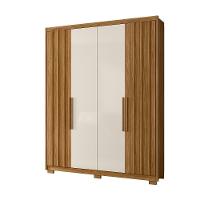 Guarda Roupa Casal 4 Portas 3 Gavetas Ripado Califórnia - Freijó - Off White - 9