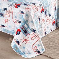 Kit Cobre Leito Colcha Solteiro Infantil Fantasy Dupla Face Microfibra 2 Peças - Bombeiro Branco - 3