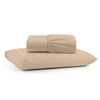 Jogo Cama Lençol Bali Solteiro Percal 180 Fios 100% Algodão Ponto Palito 2 Peças - Avelã - 1