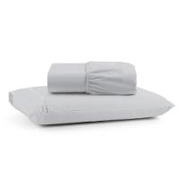 Jogo Cama Lençol Bali Solteiro Percal 180 Fios 100% Algodão Ponto Palito 2 Peças - Cinza - 1