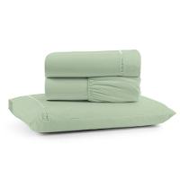 Jogo Cama Lençol Bali Solteiro Percal 180 Fios 100% Algodão Ponto Palito 3 Peças - Verde - 1