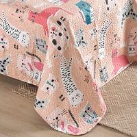 Kit Cobre Leito Colcha Solteiro Infantil Fantasy Dupla Face Microfibra 2 Peças - Gatinha Rosê - 2