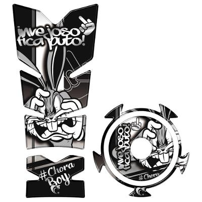 Kit Protetor Tanque E Bocal Adesivo Moto Yamaha Fz15 Pernalonga Preto Cor Cinza