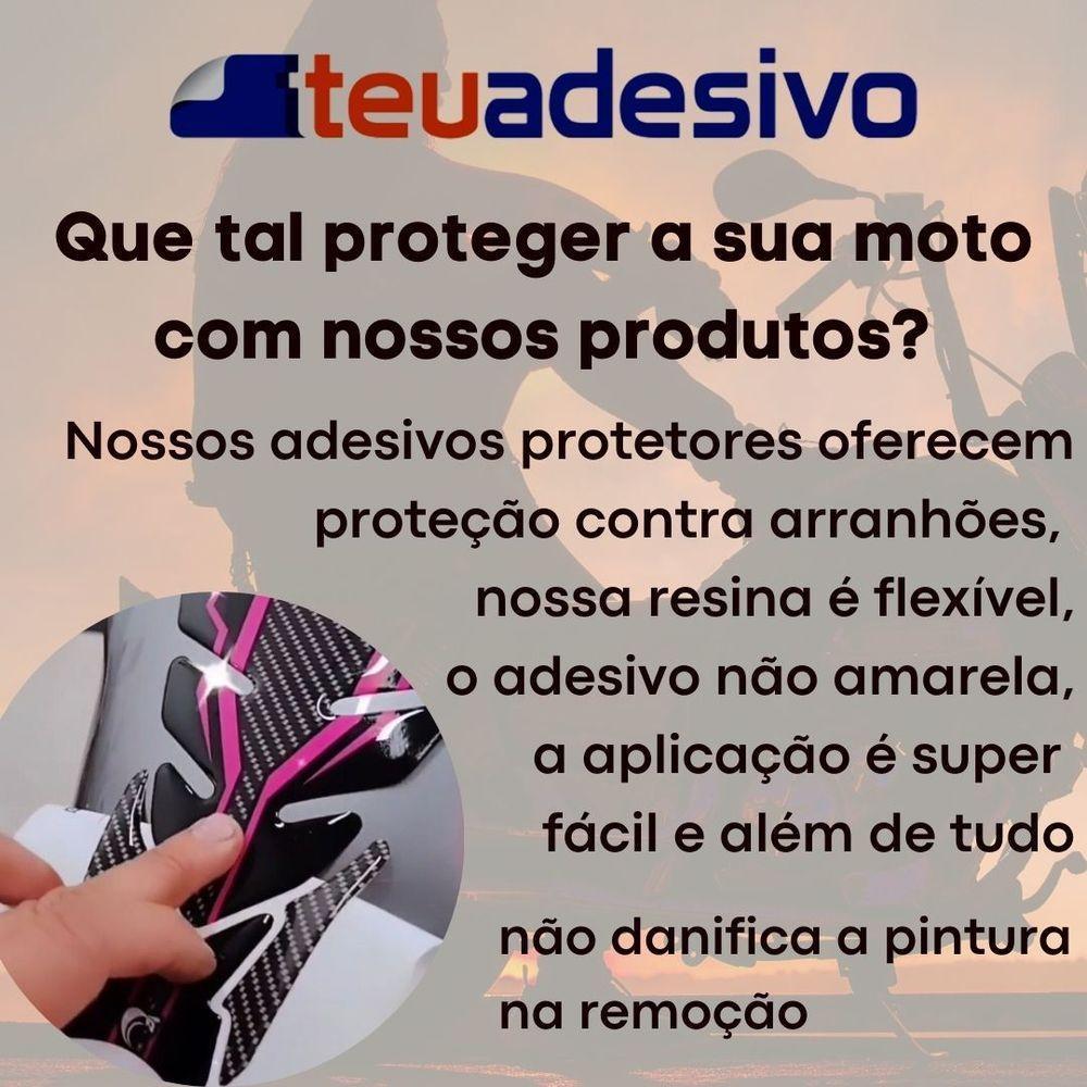 Kit Protetor Tanque Adesivo Moto Honda Acima 2018 Vermelho Cor Preto Vermelho - 2