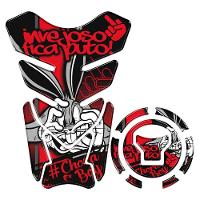 Kit Protetor Tanque Adesivo Moto Honda Acima 2018 Vermelho Cor Preto Vermelho - 1