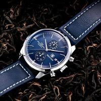 Relógio De Pulso Masculino Com Cronógrafo Esportivo Impermeável Azul - 2