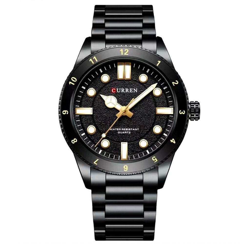 Relógio De Quartzo Masculino Pulseira De Aço Inoxidável Design Classico Impermeavel Preto - 1