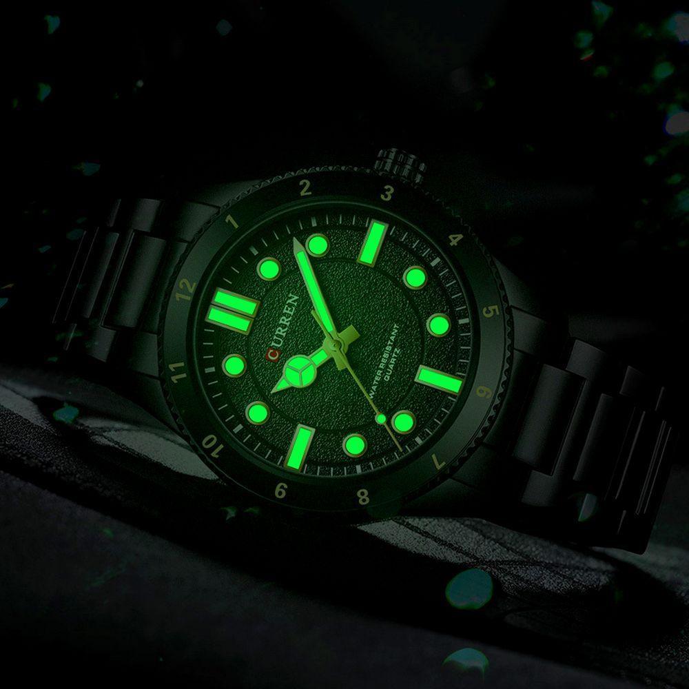 Relógio De Quartzo Masculino Pulseira De Aço Inoxidável Design Classico Impermeavel Preto - 6