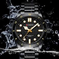 Relógio De Quartzo Masculino Pulseira De Aço Inoxidável Design Classico Impermeavel Preto - 3