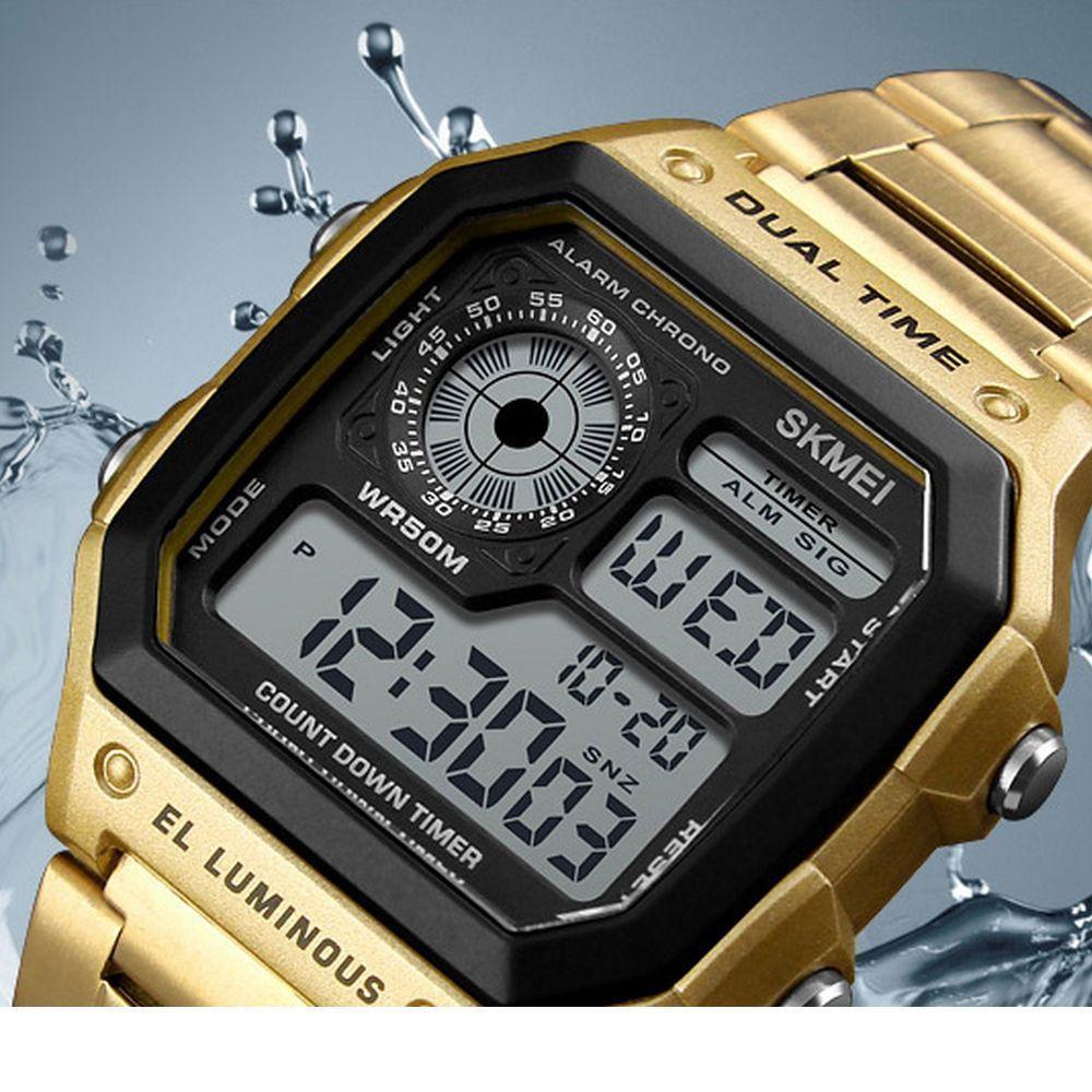 Relógio Masculino Cronômetro Skmei Casual Resistênte à água 1335 Dourado - 2