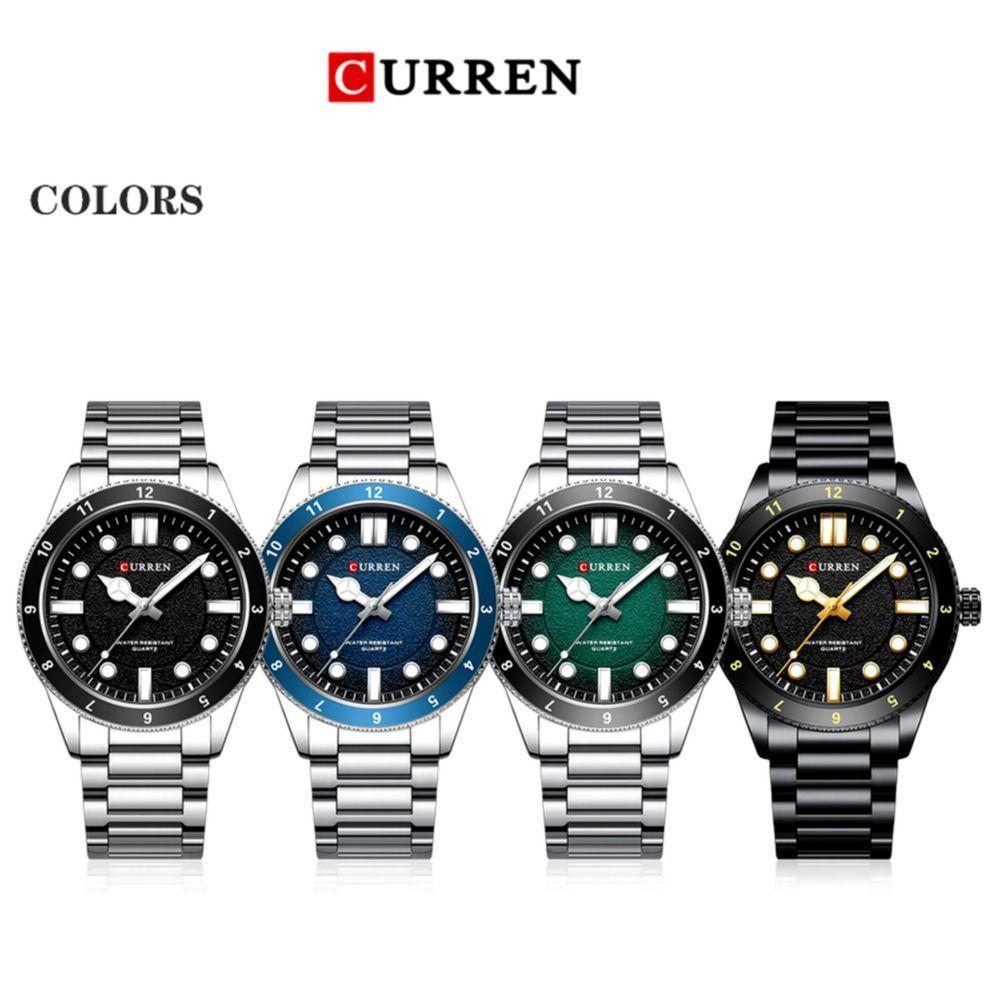 Relógio De Quartzo Masculino Pulseira De Aço Inoxidável Design Classico Impermeavel Azul - 3