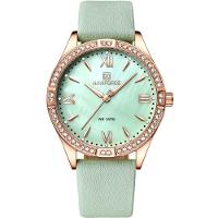Relógio De Quartzo Feminino Estilo Casual Design Com Strass A Prova D´agua Verde - 1