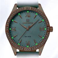 Relógio De Quartzo Feminino Estilo Casual Design Com Strass A Prova D´agua Azul Claro - 6