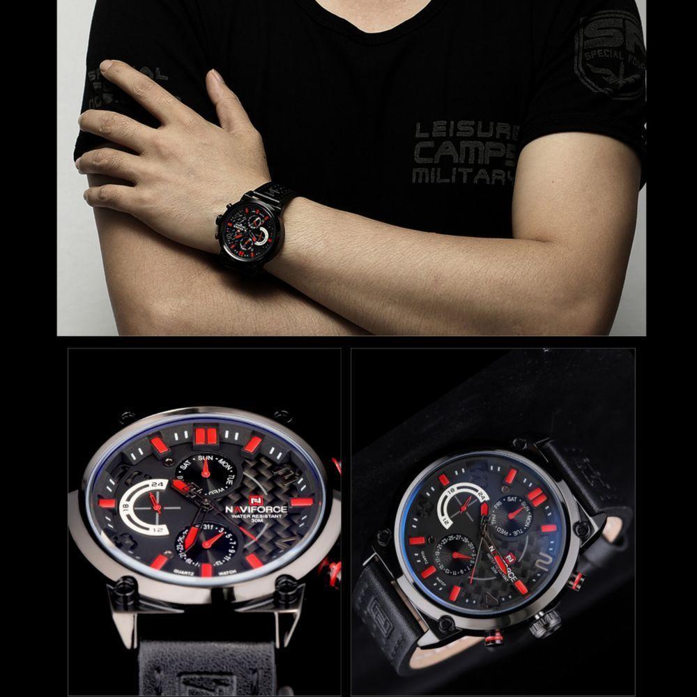 Relógio Esportivo Masculino Movimento De Quartzo à Prova D\' água Vermelho - 4