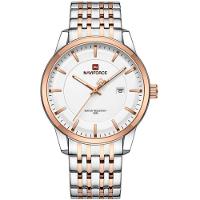 Conjunto Relógio De Quartzo Data Automática Em Aço Inoxidável Impermeavel Branco Rose - 3