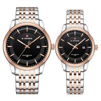 Conjunto Relógio De Quartzo Data Automática Em Aço Inoxidável Impermeavel Rose - 1