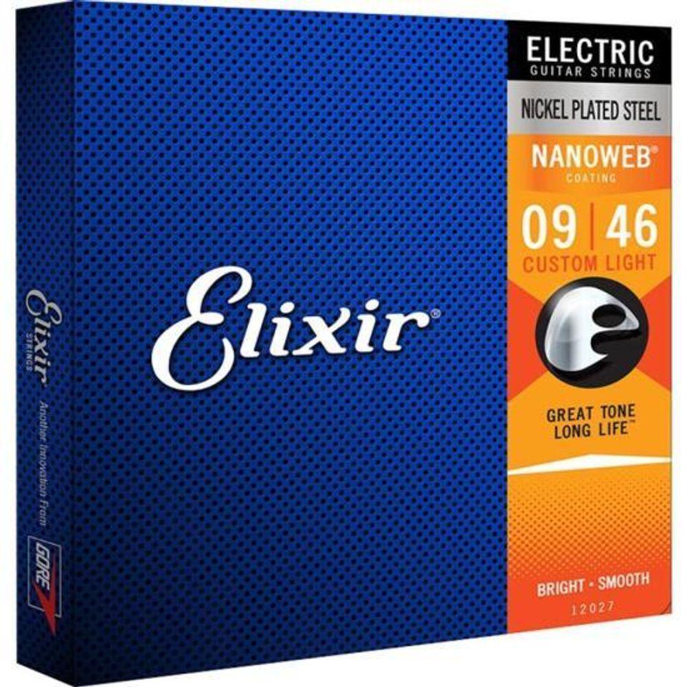 Encordoamento Para Guitarra .009 Nanoweb 12027 Custom Light Elixir [f002] - 1