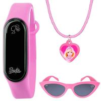 Relogio Digital Infantil Barbie + Oculos Proteção Uv + Colar - 1