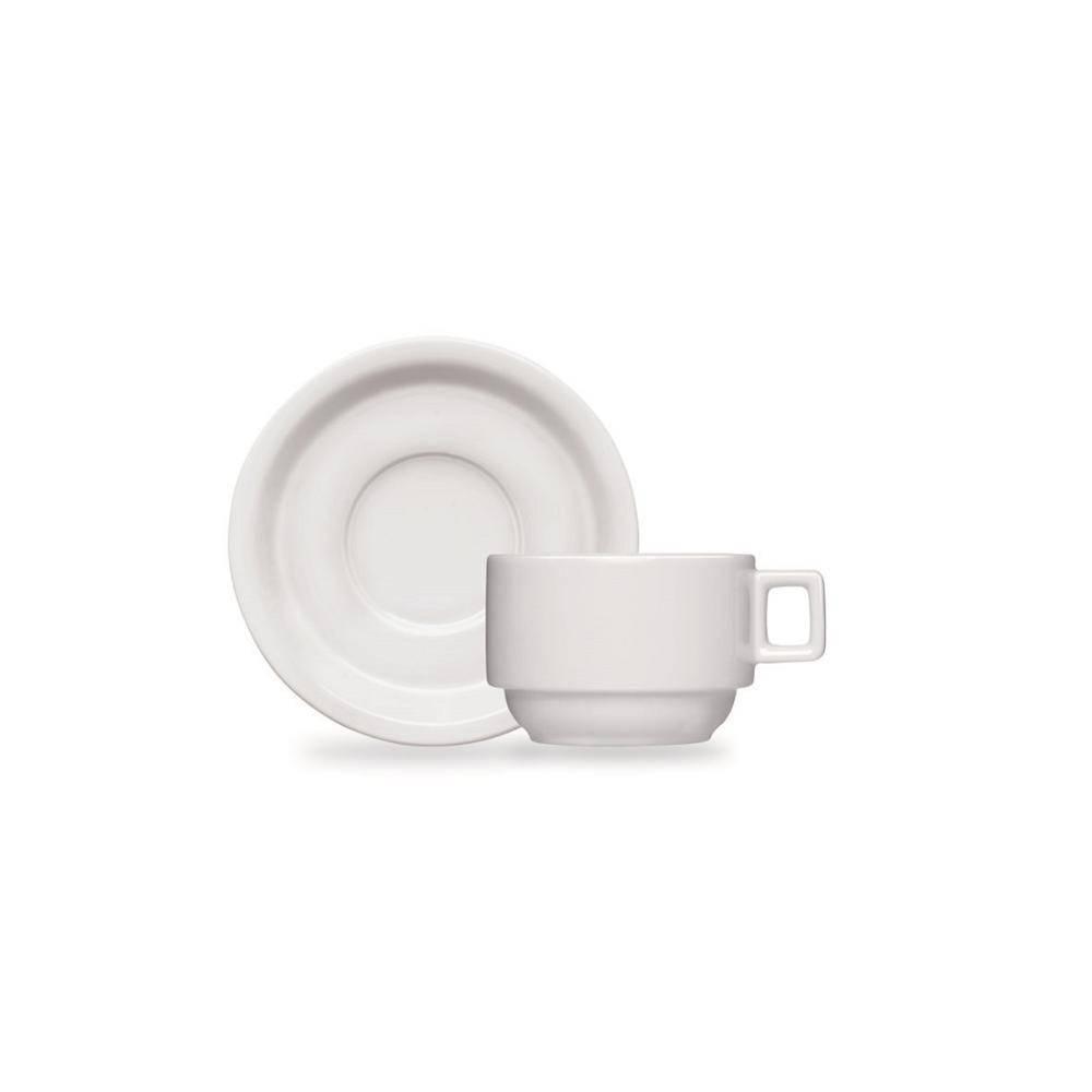 Conjunto 3 Xicaras Cha Com Pires Porcelana Barhotel Germer - 1