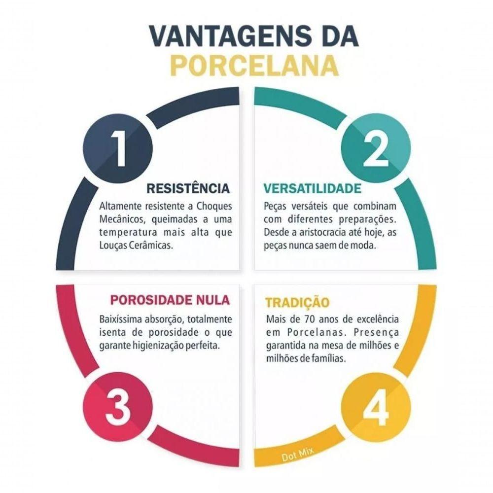 Conjunto 18 Pratos De Mesa Porcelana Raso Iguaçu - Germer - 2