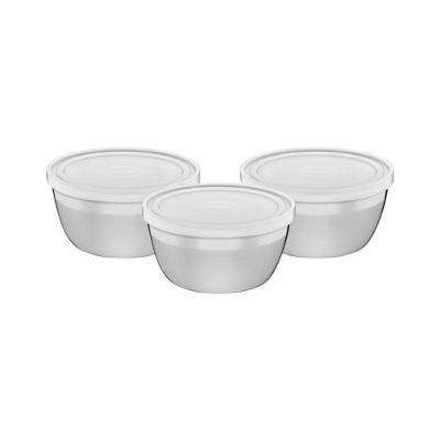 Jogo De Potes Tramontina Freezinox Em Aço Inox Com Tampa Plástica 3 Peças