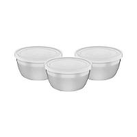 Jogo De Potes Tramontina Freezinox Em Aço Inox Com Tampa Plástica 3 Peças - 1